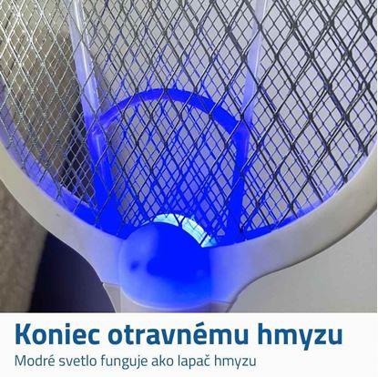 Obrázok Elektrická plácačka na muchy s UV svetlom a USB nabíjaním