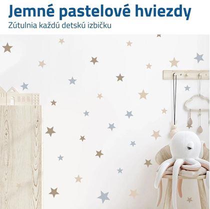 Obrázok z Samolepky na stenu - pastelové hviezdy 71 ks