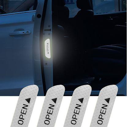 Reflexní samolepky na auto 4 ks - bílé