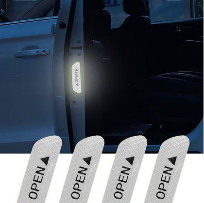Reflexní samolepky na auto 4 ks - bílé