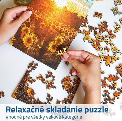 Obrázok z Drevené puzzle s nepravidelnými tvarmi - pole slnečníc