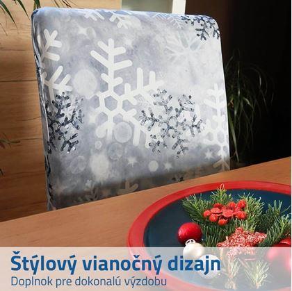 Obrázok z Poťah na stoličku s vianočným motívom - vločky