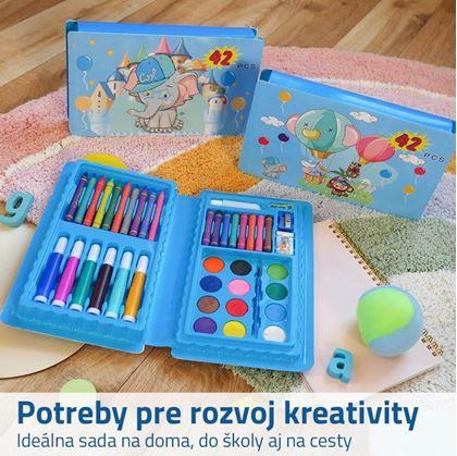 Obrázok z Výtvarný kufrík pre deti 42 ks - modrý