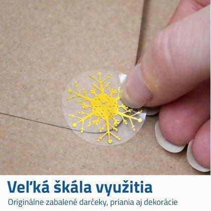 Obrázok z Priehľadné vianočné nálepky 500 ks - zlaté