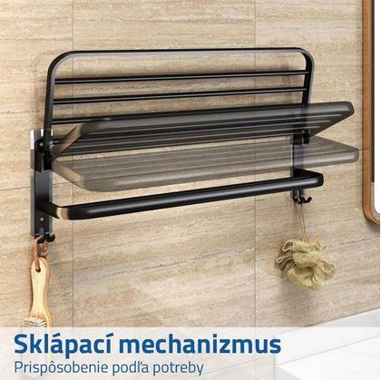 Obrázok z Sklápací vešiak na uteráky s háčikmi
