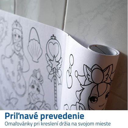 Obrázok z Lepiteľné omaľovánky v rolke 3 m + pastelky - princezné