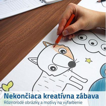 Obrázok z Lepiteľné omaľovánky v rolke 3 m + pastelky - zvieratká