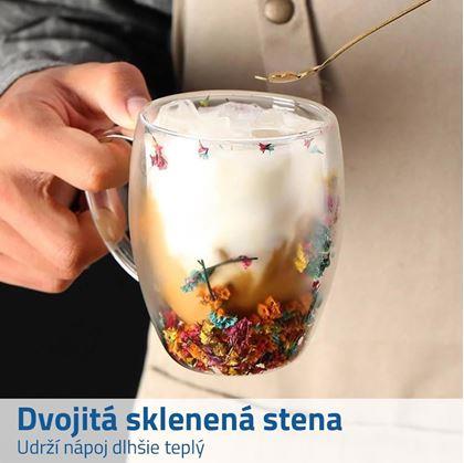 Obrázok z Dvojstenný sklenený hrnček s kvetmi