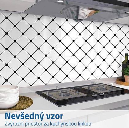 Obrázok z Samolepiace tapeta do kuchyne 100x60 cm - čierna mriežka