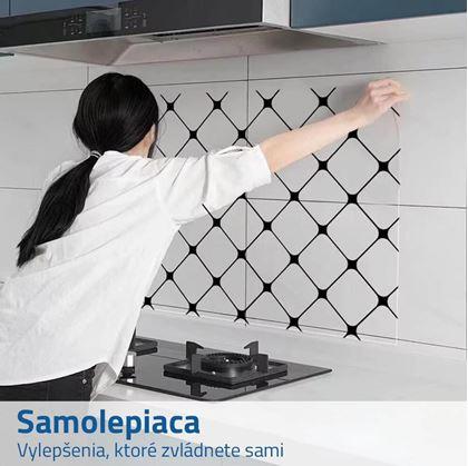 Obrázok z Samolepiace tapeta do kuchyne 100x60 cm - čierna mriežka