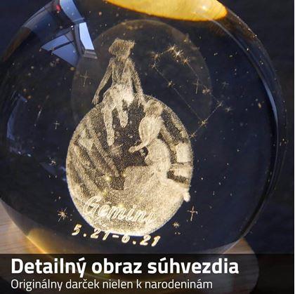Obrázok z LED svietiace gule znamenia - Blíženci