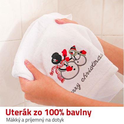 Obrázok z Vianočný uterák 100% bavlna - snehuliaci