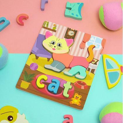 Obrázok z Anglické puzzle pre najmenších  -  mačička