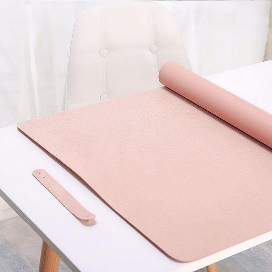 Obrázok z Prémiová koženková podložka pod myš a klávesnicu 80x40 cm -  růžová