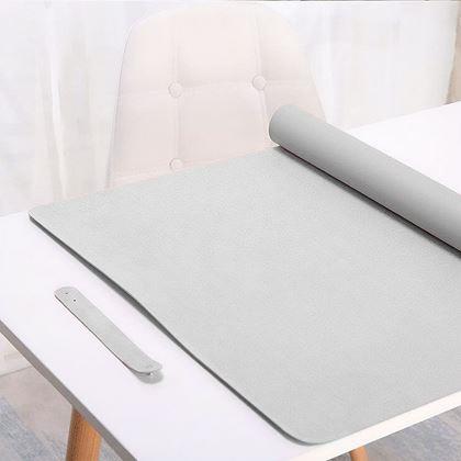 Obrázok z Prémiová koženková podložka pod myš a klávesnicu 80x40 cm -  svetlo sivá