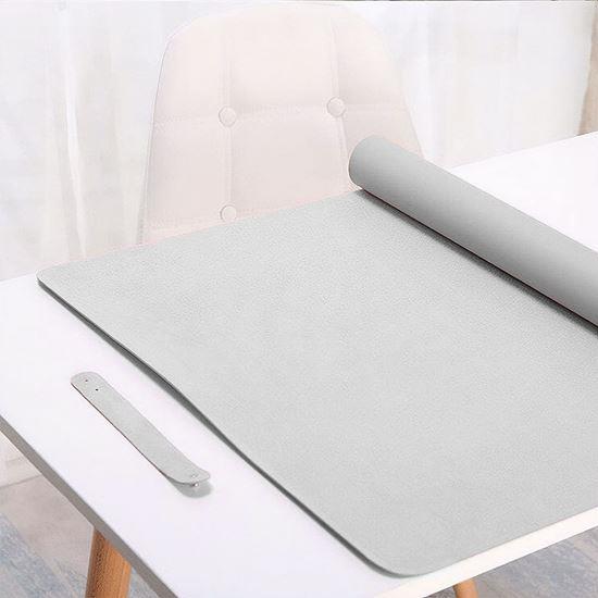 Obrázok z Prémiová koženková podložka pod myš a klávesnicu 80x40 cm -  svetlo sivá