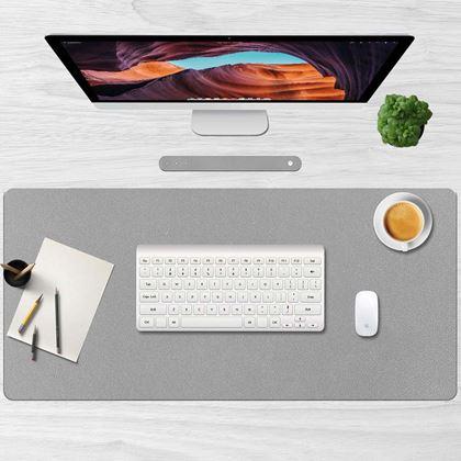 Obrázok z Prémiová koženková podložka pod myš a klávesnicu 80x40 cm -  svetlo sivá