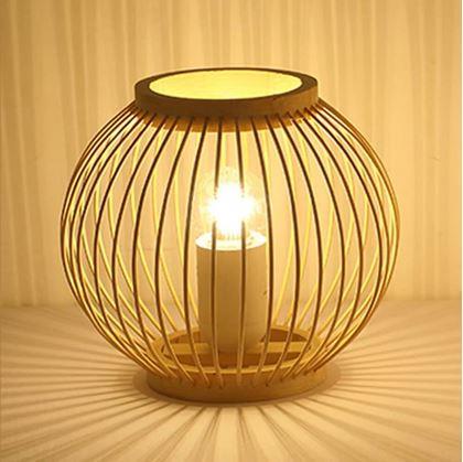 Obrázok z Bambusová stolná lampa s LED žiarovkou