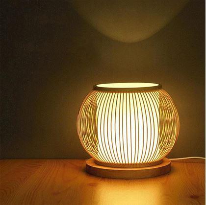 Obrázok z Bambusová stolná lampa s LED žiarovkou