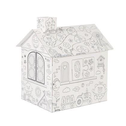 Obrázok z Detský domček na vyfarbovanie s fixkami 60,5 x 48 x 70 cm