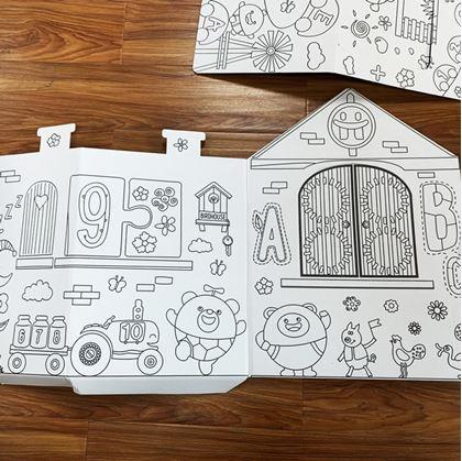 Obrázok z Detský domček na vyfarbovanie s fixkami 60,5 x 48 x 70 cm