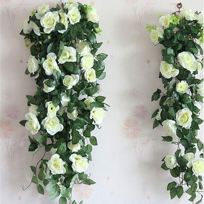 Obrázok z Umelá previsnutá kvetina 90 cm -  biela