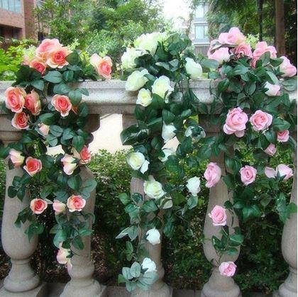 Obrázok z Umelá previsnutá kvetina 90 cm -  biela