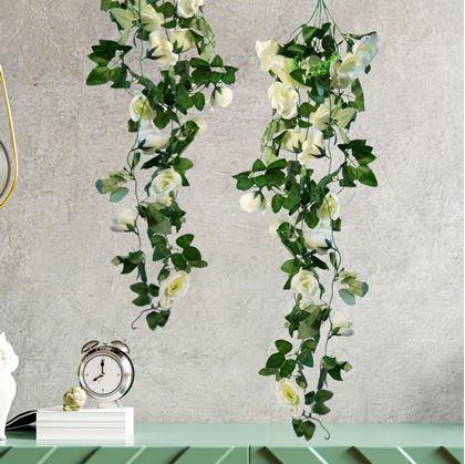 Obrázok z Umelá previsnutá kvetina 90 cm -  biela