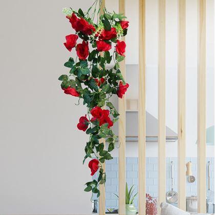Obrázok z Umelá previsnutá kvetina 90 cm -  červená