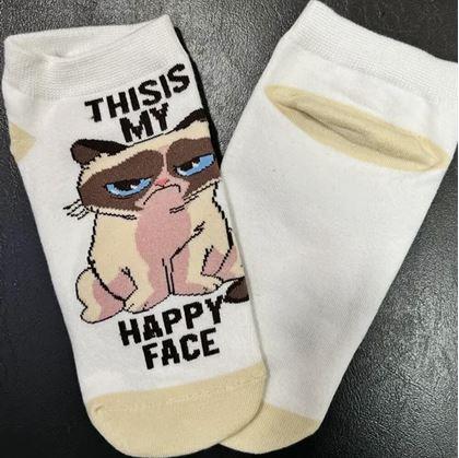 Obrázok z Veselé ponožky nahnevaná mačka -  biele