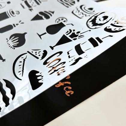 Obrázok z 5 ks vyškrabávacích šablón A4 + 2 perá