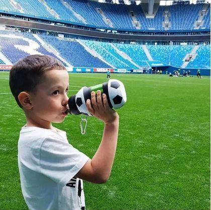Obrázok z Skladacia fľaša so slamkou - futbalová lopta