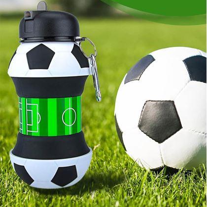 Obrázok z Skladacia fľaša so slamkou - futbalová lopta