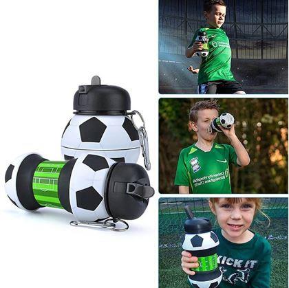 Obrázok z Skladacia fľaša so slamkou - futbalová lopta