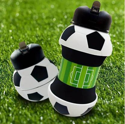 Obrázok Skladacia fľaša so slamkou - futbalová lopta