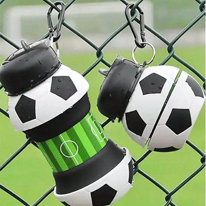 Obrázok z Skladacia fľaša so slamkou - futbalová lopta