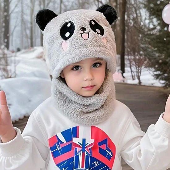 Obrázok z Čiapka s nákrčníkom medvedík s ušami -  sivá