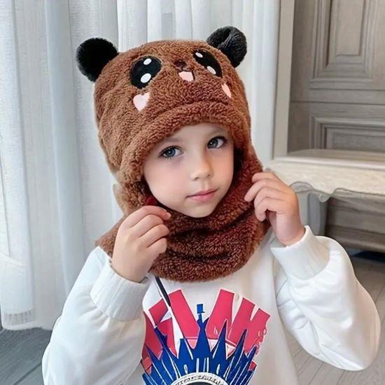 Obrázok z Čiapka s nákrčníkom medvedík s ušami -  hnedá
