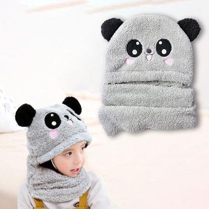 Obrázok z Čiapka s nákrčníkom medvedík s ušami -  sivá