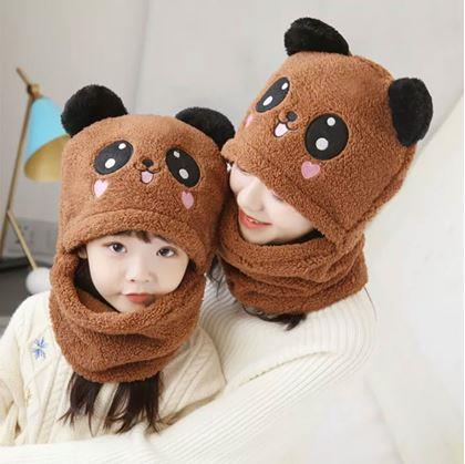 Obrázok z Čiapka s nákrčníkom medvedík s ušami -  hnedá