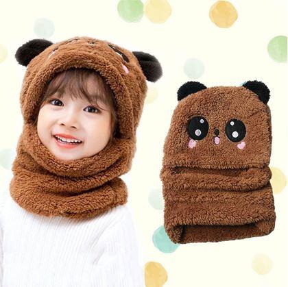 Obrázok z Čiapka s nákrčníkom medvedík s ušami -  hnedá