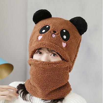 Obrázok z Čiapka s nákrčníkom medvedík s ušami -  hnedá