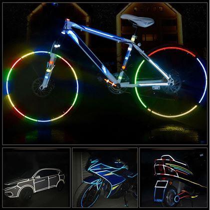 Obrázok z Samolepiaca reflexná páska na bicykel - strieborná 8 m