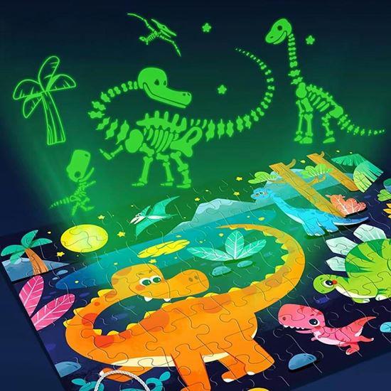 Obrázok z Detské puzzle svietiace v tme 96 dielikov - dinosaury
