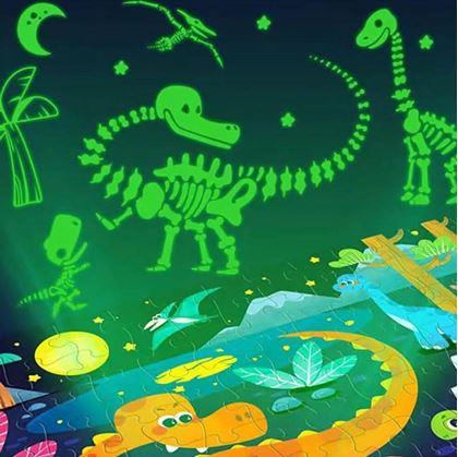 Obrázok z Detské puzzle svietiace v tme 96 dielikov - dinosaury