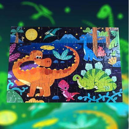 Obrázok z Detské puzzle svietiace v tme 96 dielikov - dinosaury