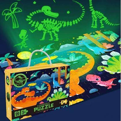 Obrázok z Detské puzzle svietiace v tme 96 dielikov - dinosaury