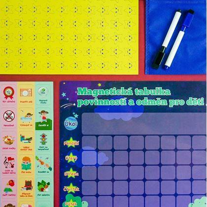 Obrázok z Magnetická tabuľka povinností a odmien pre deti