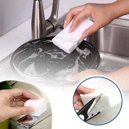 Obrázok z 10 ks Melamínové čistiace nano hubky