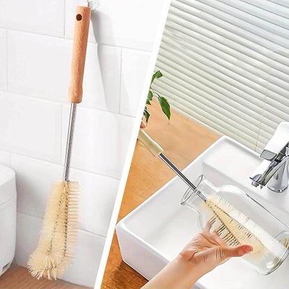 Obrázok Čistiaca kefa na fľaše s drevenou rukoväťou